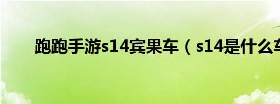 跑跑手游s14宾果车（s14是什么车）