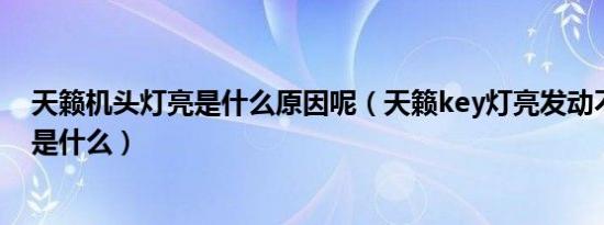 天籁机头灯亮是什么原因呢（天籁key灯亮发动不了的原因是什么）