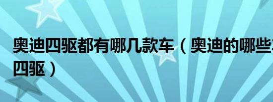 奥迪四驱都有哪几款车（奥迪的哪些车才是真四驱）