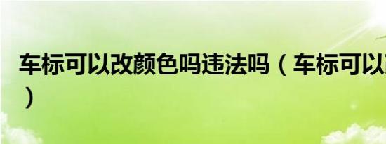 车标可以改颜色吗违法吗（车标可以改颜色吗）