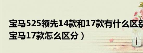 宝马525领先14款和17款有什么区别（14款宝马17款怎么区分）