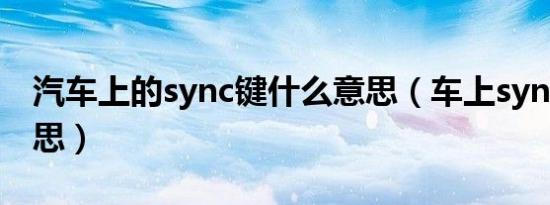 汽车上的sync键什么意思（车上syng什么意思）