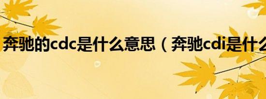 奔驰的cdc是什么意思（奔驰cdi是什么意思）