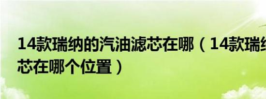 14款瑞纳的汽油滤芯在哪（14款瑞纳汽油滤芯在哪个位置）