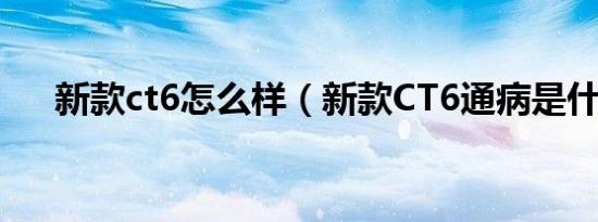新款ct6怎么样（新款CT6通病是什么）