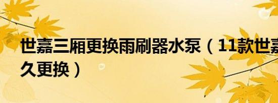 世嘉三厢更换雨刷器水泵（11款世嘉水泵多久更换）