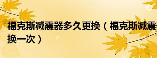 福克斯减震器多久更换（福克斯减震器多久更换一次）