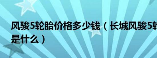 风骏5轮胎价格多少钱（长城风骏5轮胎型号是什么）