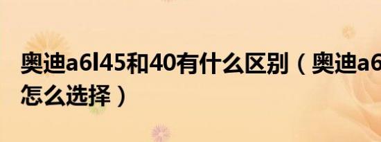 奥迪a6l45和40有什么区别（奥迪a6l40和45怎么选择）