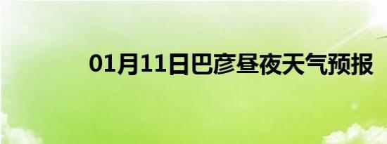 01月11日巴彦昼夜天气预报