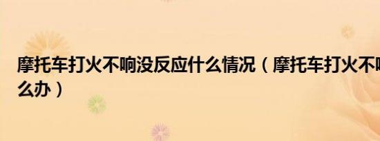 摩托车打火不响没反应什么情况（摩托车打火不响没反应怎么办）