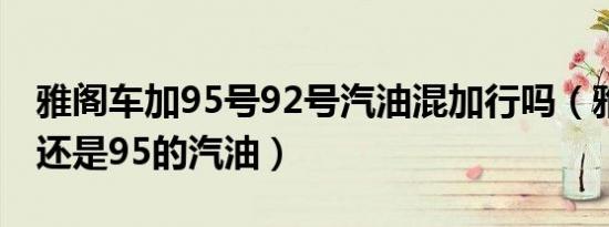 雅阁车加95号92号汽油混加行吗（雅阁加92还是95的汽油）