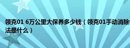 领克01 6万公里大保养多少钱（领克01手动消除保养灯的方法是什么）