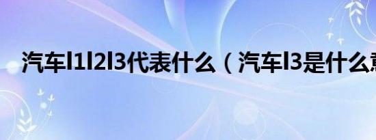 汽车l1l2l3代表什么（汽车l3是什么意思）
