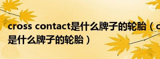 cross contact是什么牌子的轮胎（crosspro是什么牌子的轮胎）