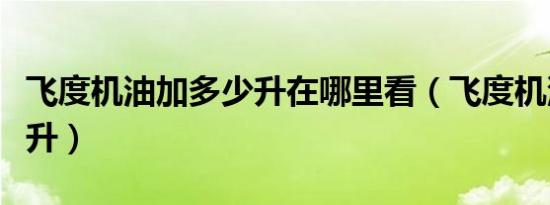 飞度机油加多少升在哪里看（飞度机油加多少升）