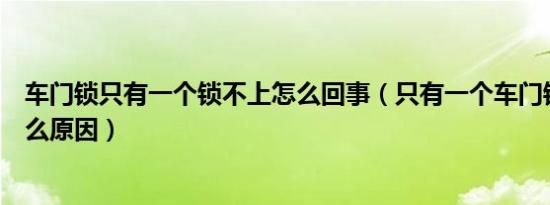 车门锁只有一个锁不上怎么回事（只有一个车门锁不上是什么原因）