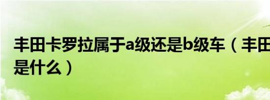 丰田卡罗拉属于a级还是b级车（丰田卡罗拉b是什么）