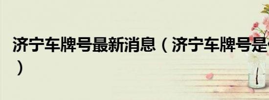 济宁车牌号最新消息（济宁车牌号是什么字母）