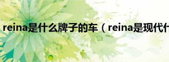 reina是什么牌子的车（reina是现代什么车）