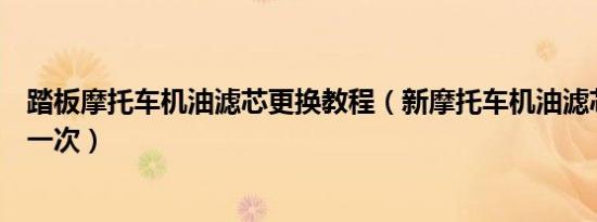 踏板摩托车机油滤芯更换教程（新摩托车机油滤芯多久更换一次）
