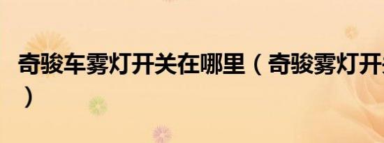 奇骏车雾灯开关在哪里（奇骏雾灯开关在哪里）