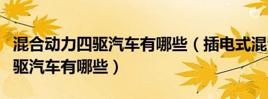 混合动力四驱汽车有哪些（插电式混合动力四驱汽车有哪些）