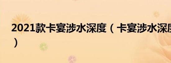 2021款卡宴涉水深度（卡宴涉水深度是多少）