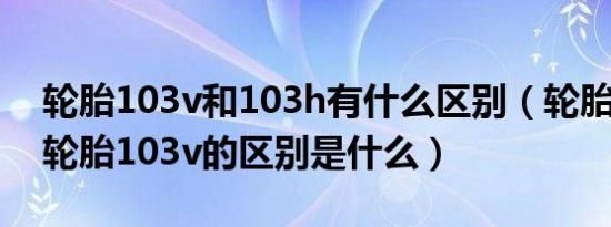 轮胎103v和103h有什么区别（轮胎103h和轮胎103v的区别是什么）