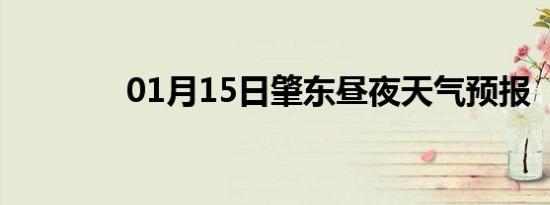 01月15日肇东昼夜天气预报