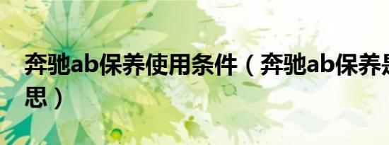 奔驰ab保养使用条件（奔驰ab保养是什么意思）