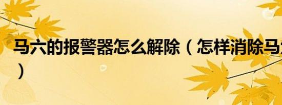 马六的报警器怎么解除（怎样消除马六报警器）