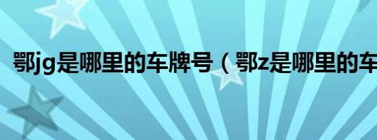 鄂jg是哪里的车牌号（鄂z是哪里的车牌号）