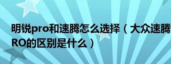 明锐pro和速腾怎么选择（大众速腾和明锐PRO的区别是什么）