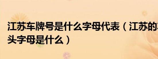 江苏车牌号是什么字母代表（江苏的车牌号开头字母是什么）