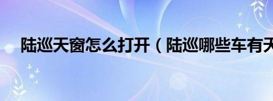 陆巡天窗怎么打开（陆巡哪些车有天窗）
