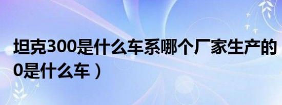 坦克300是什么车系哪个厂家生产的（坦克300是什么车）