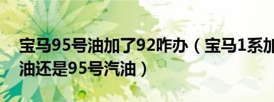 宝马95号油加了92咋办（宝马1系加92号汽油还是95号汽油）