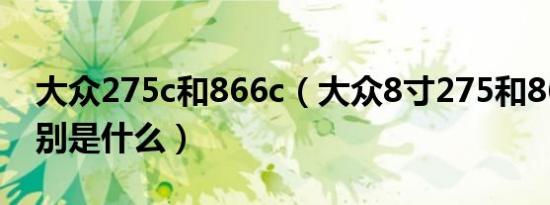 大众275c和866c（大众8寸275和866c的区别是什么）