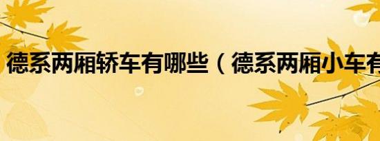 德系两厢轿车有哪些（德系两厢小车有哪些）