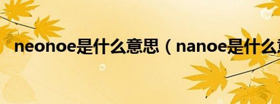 neonoe是什么意思（nanoe是什么意思）