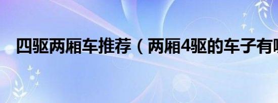 四驱两厢车推荐（两厢4驱的车子有哪些）