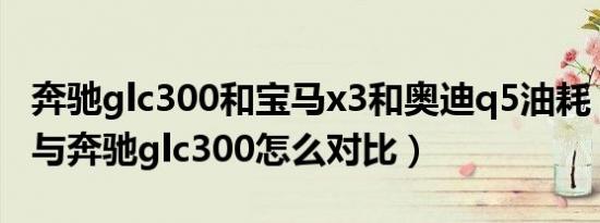 奔驰glc300和宝马x3和奥迪q5油耗（宝马x3与奔驰glc300怎么对比）