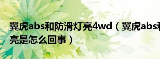 翼虎abs和防滑灯亮4wd（翼虎abs和防滑灯亮是怎么回事）