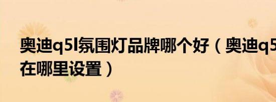 奥迪q5l氛围灯品牌哪个好（奥迪q5l氛围灯在哪里设置）