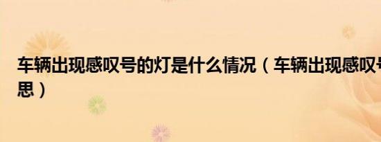 车辆出现感叹号的灯是什么情况（车辆出现感叹号是什么意思）