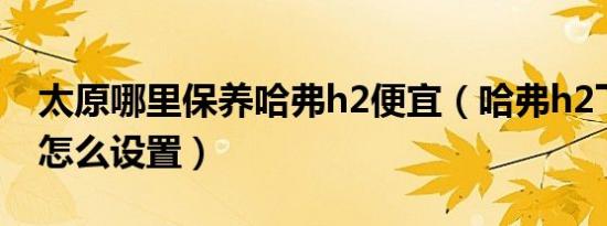 太原哪里保养哈弗h2便宜（哈弗h2下次保养怎么设置）