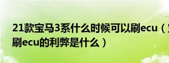 21款宝马3系什么时候可以刷ecu（宝马3系刷ecu的利弊是什么）