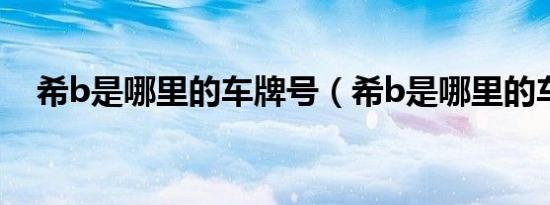 希b是哪里的车牌号（希b是哪里的车牌）