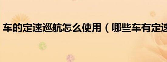 车的定速巡航怎么使用（哪些车有定速巡航）